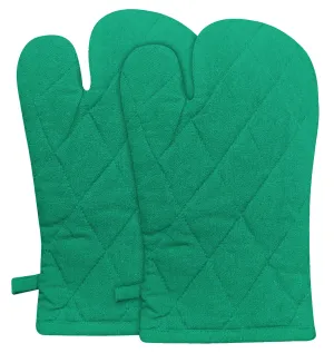 Kuber Industries Cotton Microwave Oven Gloves, Set of 2 (Green)-HS40KUBMART23972