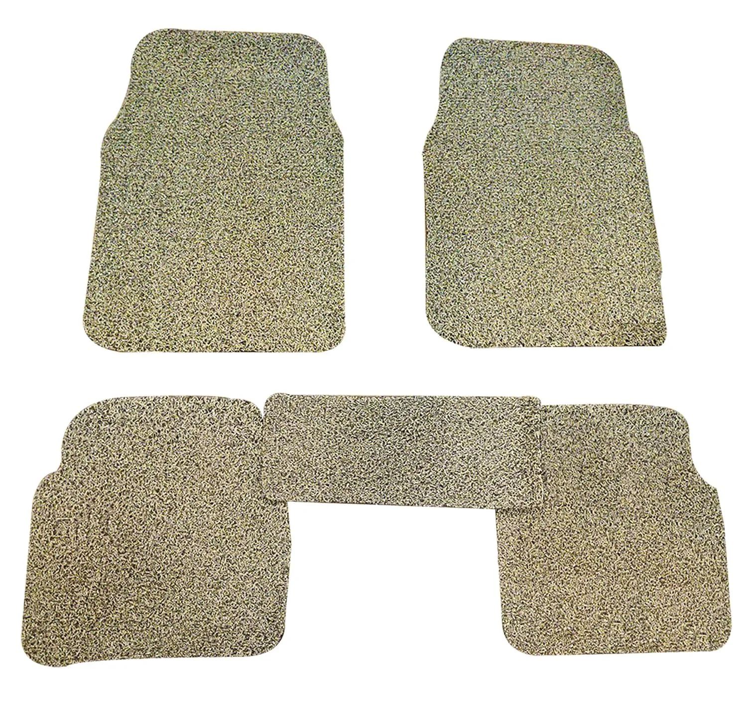 Kuber Industries Set of 5 Anti-Slip & Water Resistant Universal 14mm Foot Car Mats for All Cars | Dust Proof & Washable Anti Skid Mat for Car | Durable Car Floor Matting | Beige