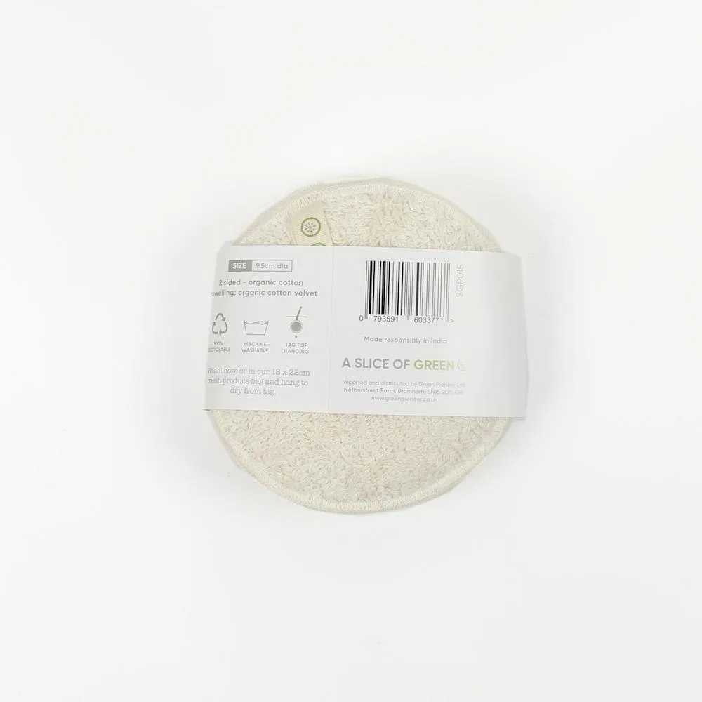 Large Organic Cotton Facial Pads - Pack of 5 White