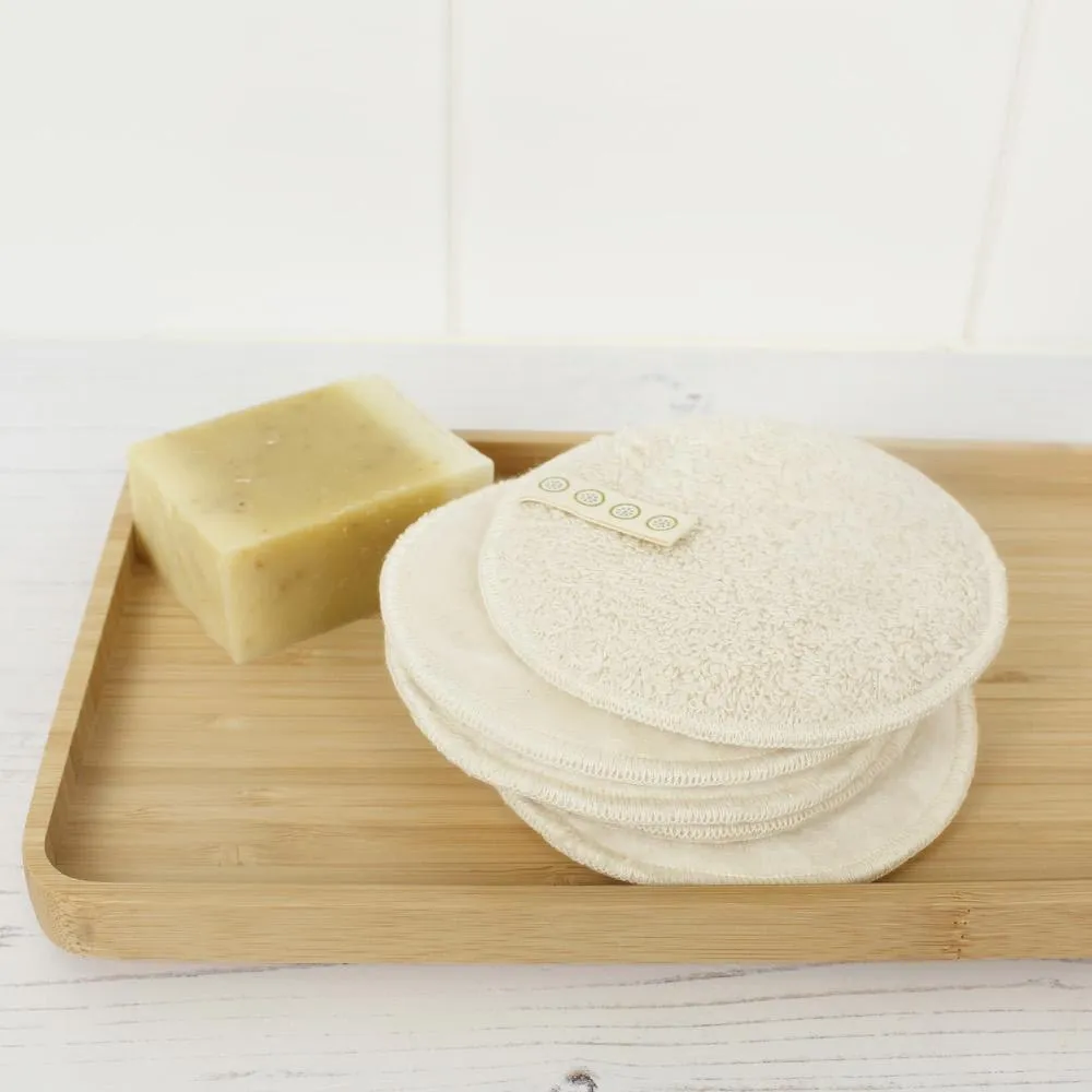 Large Organic Cotton Facial Pads - Pack of 5 White