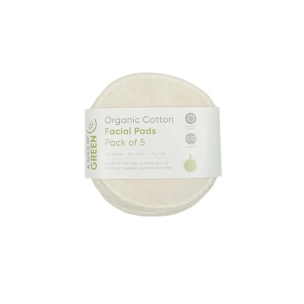 Large Organic Cotton Facial Pads - Pack of 5 White