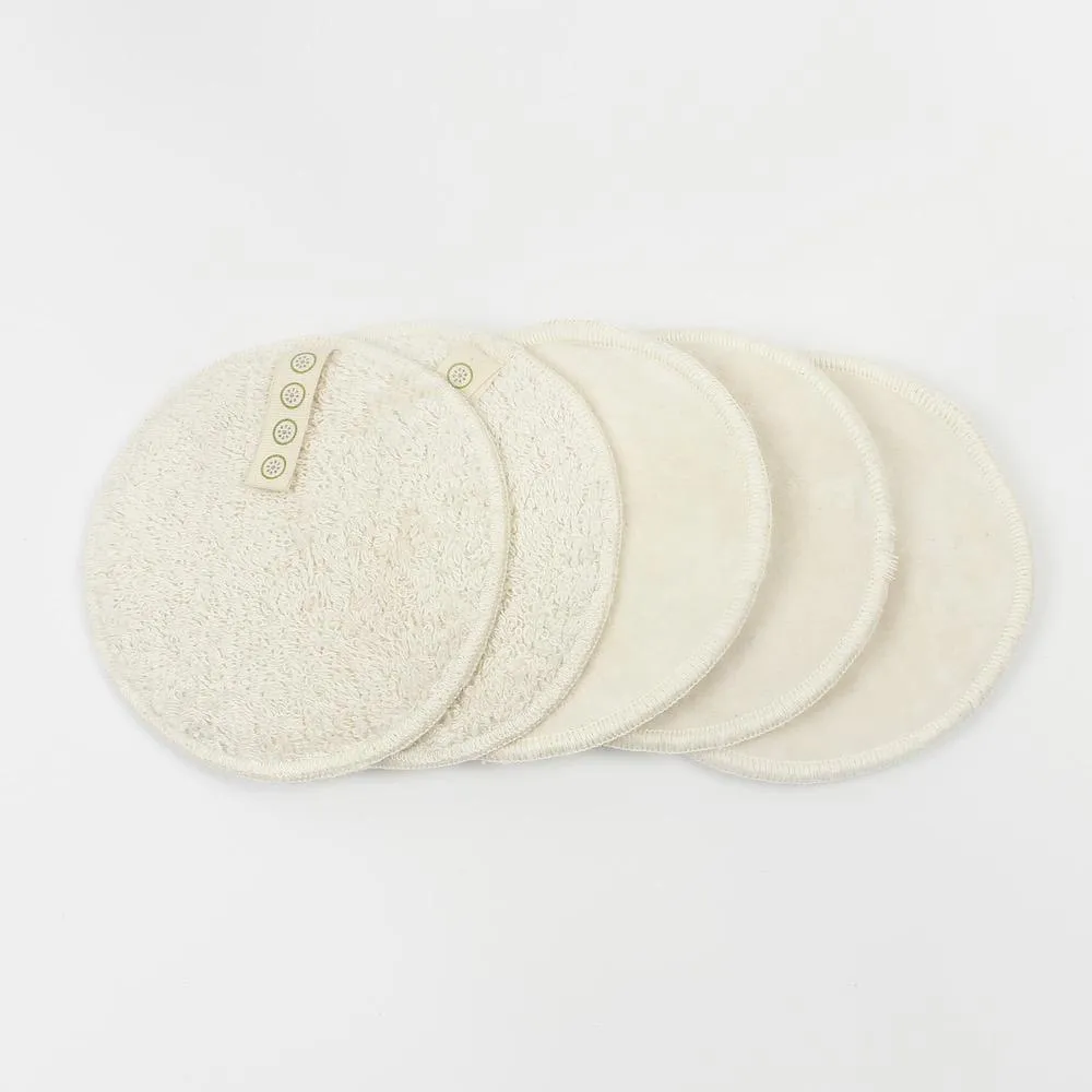 Large Organic Cotton Facial Pads - Pack of 5 White