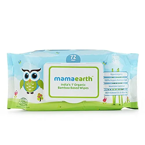 Mamaearth India's First Organic Bamboo Based Baby Wipes (72 Wipes)