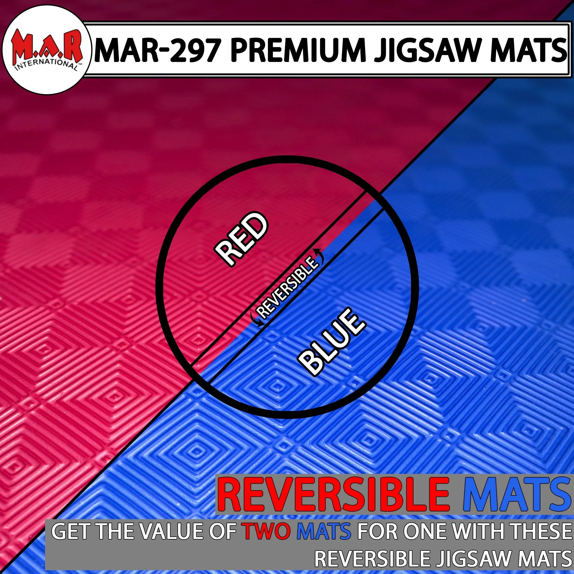 MAR-297A | Red/Blue Jigsaw Floor Mats (40mm [1m x 1m] Square)