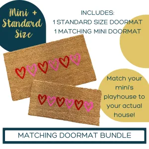 Matching Valentine's Mini and Standard Doormat Set