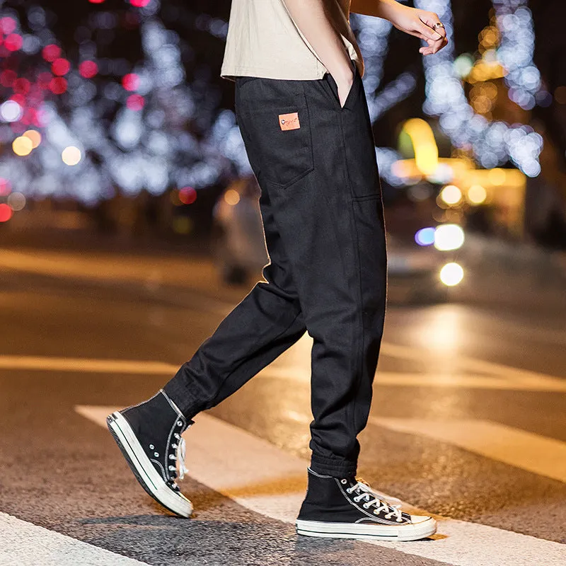 Men Trendy All-Matching Casual Long Korean Loose Street Style Ankle-Length Jogger Pants