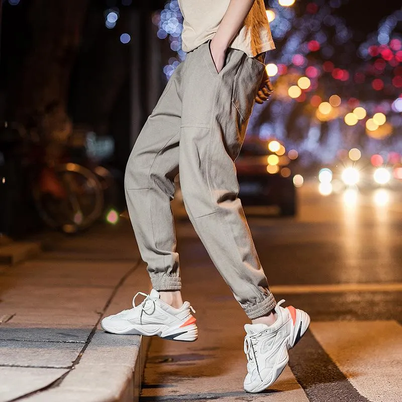 Men Trendy All-Matching Casual Long Korean Loose Street Style Ankle-Length Jogger Pants