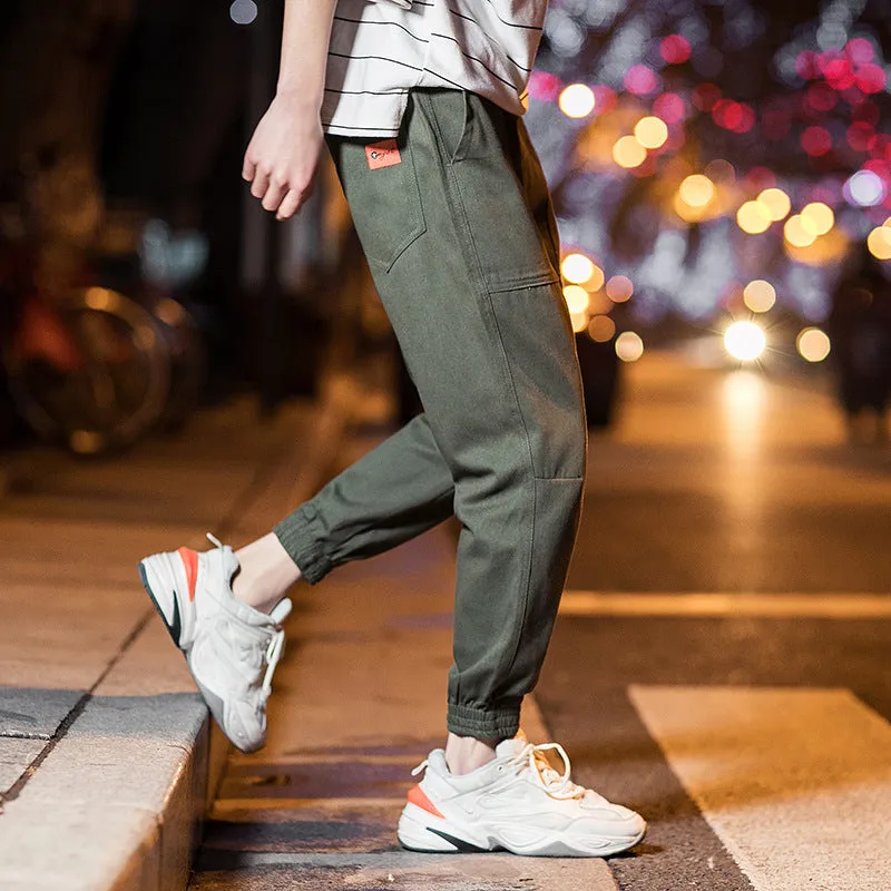 Men Trendy All-Matching Casual Long Korean Loose Street Style Ankle-Length Jogger Pants