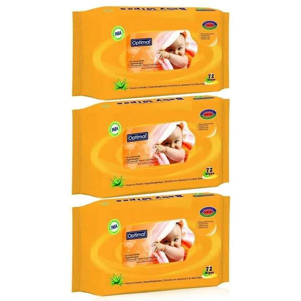 Optimal - Baby Wipes With Vitamin E Triple Pack