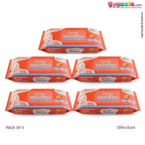 PIGEON Baby Skincare Wipes - 5Pack - 72pcs each