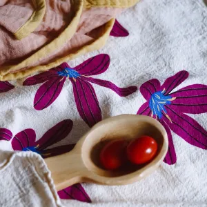 Pink Rain Lilly Flour Sack Dish Towel