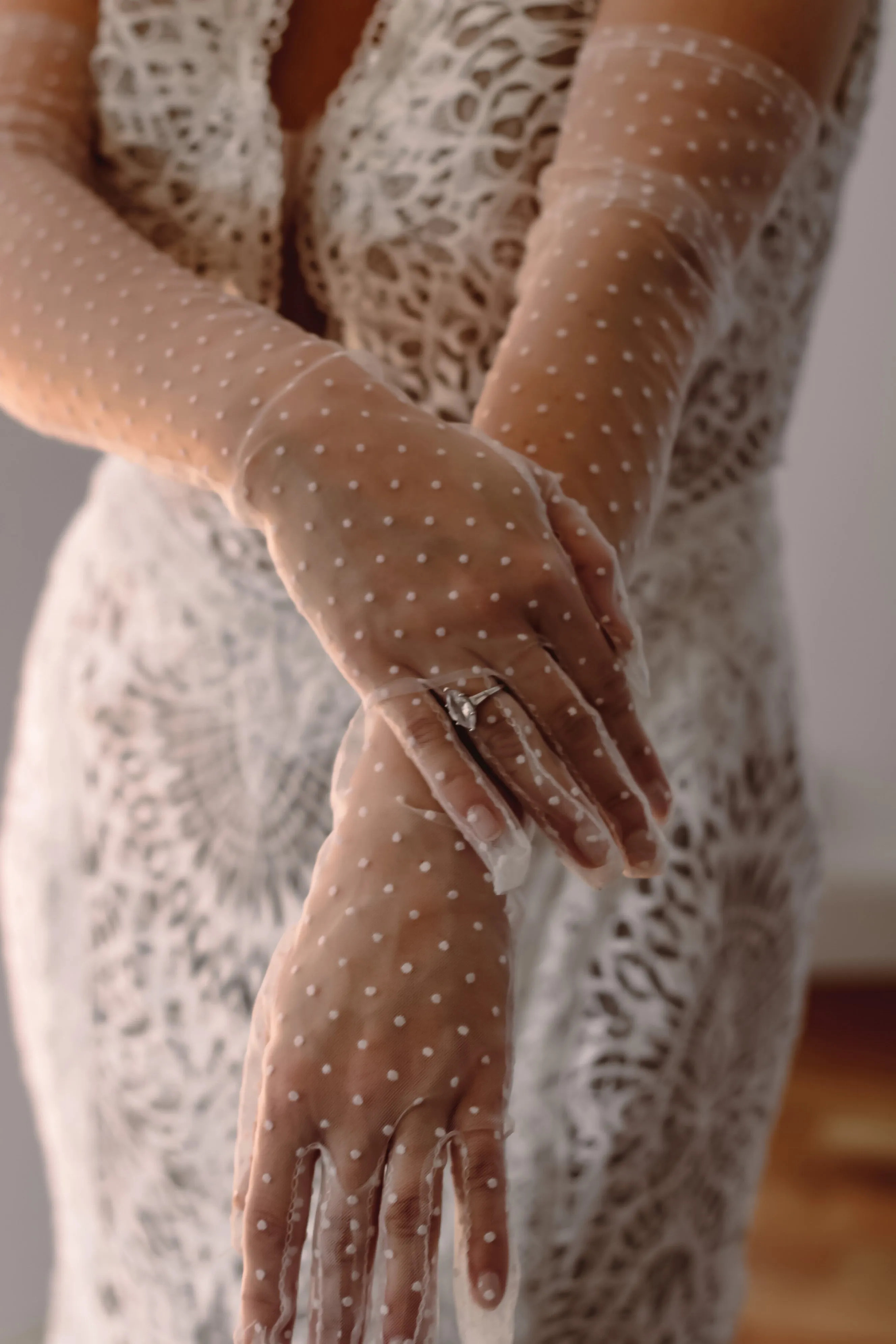 Polka Dot Bridal Gloves