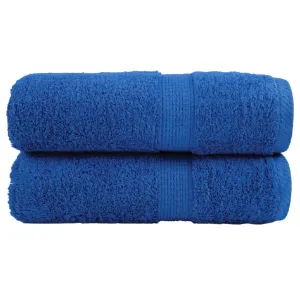 Premium Guest Towels 2pcs Blue 30x50cm 600gsm 100% Cotton