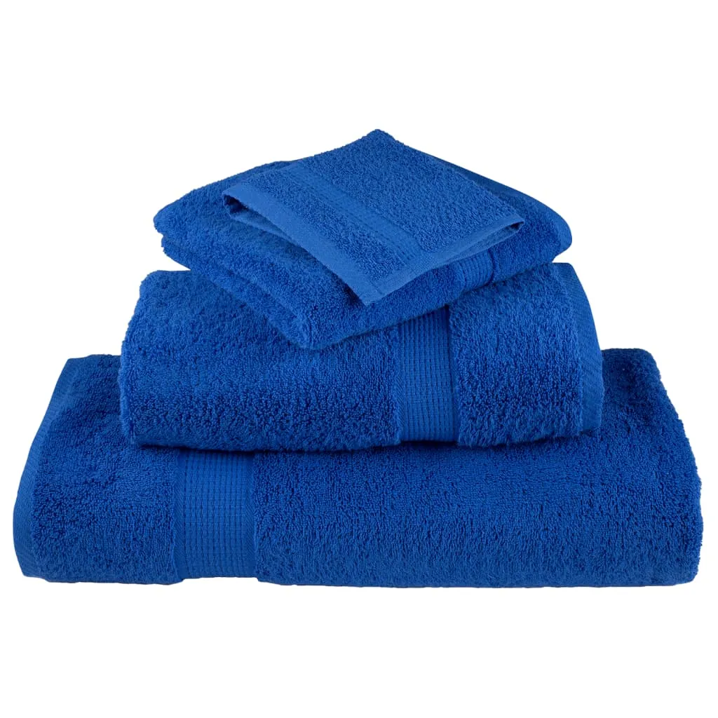 Premium Guest Towels 2pcs Blue 30x50cm 600gsm 100% Cotton