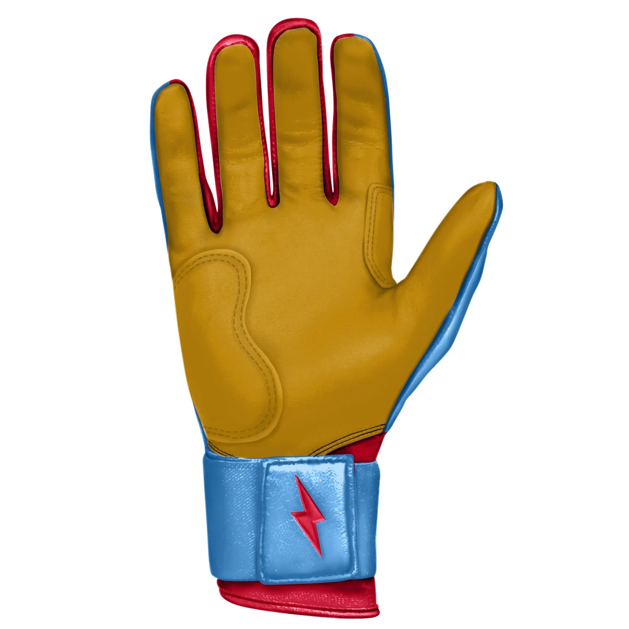 PREMIUM PRO BADER Series Long Cuff Batting Gloves | BABY BLUE