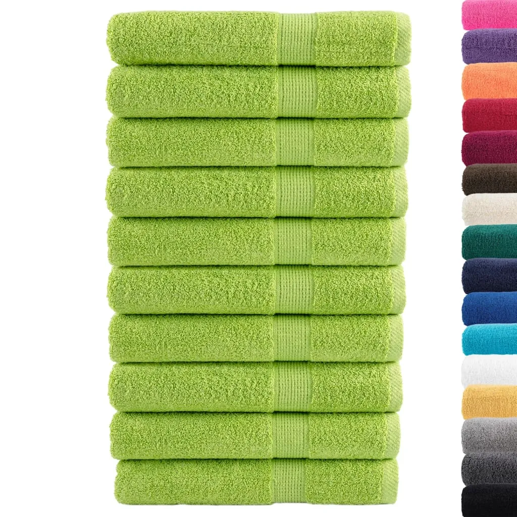 Premium Towels 10 pcs Apple Green 100x200 cm 600 gsm 100% Cotton