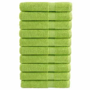 Premium Towels 10 pcs Apple Green 100x200 cm 600 gsm 100% Cotton