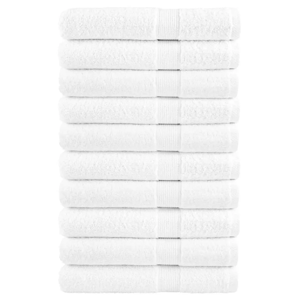 Premium Towels 10pcs White 100x200cm 600gsm 100% Cotton