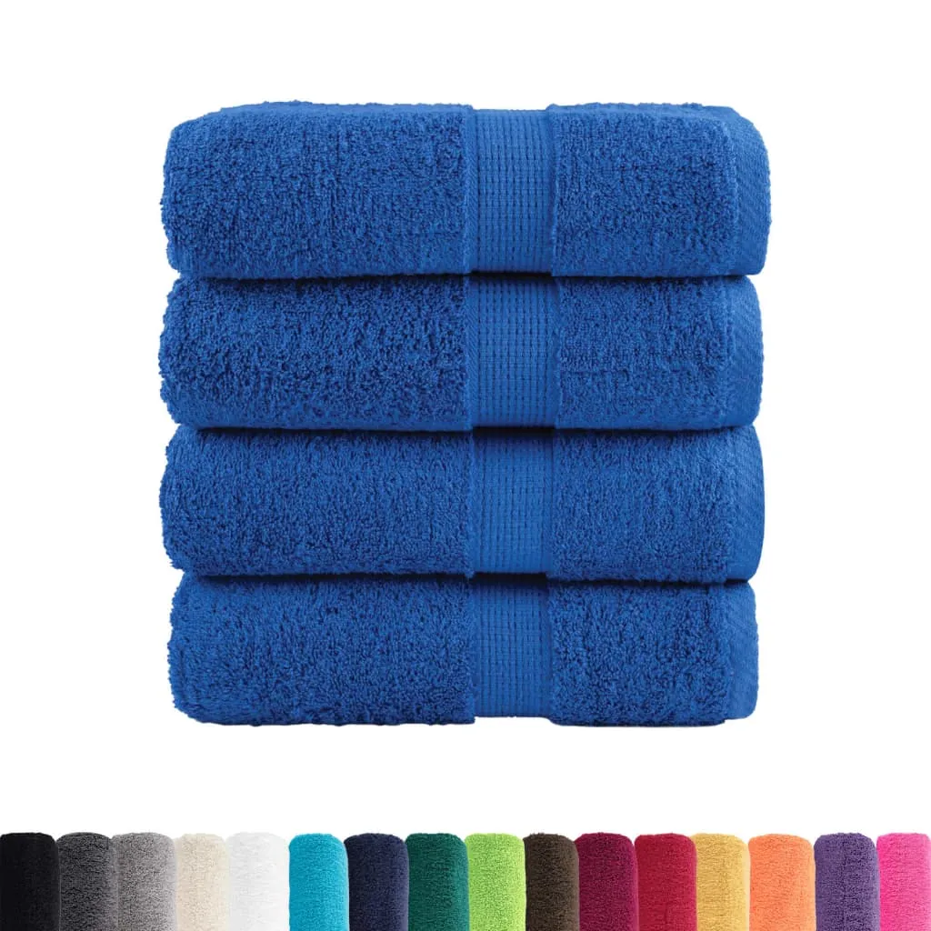 Premium Washcloths 4pcs Blue 30x30cm 600gsm 100% Cotton