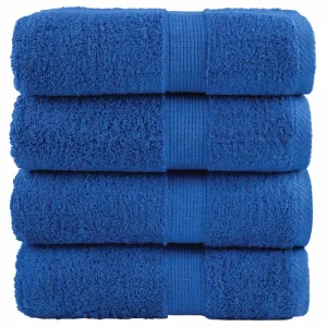 Premium Washcloths 4pcs Blue 30x30cm 600gsm 100% Cotton