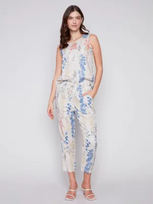 PRINTED LINEN PANT