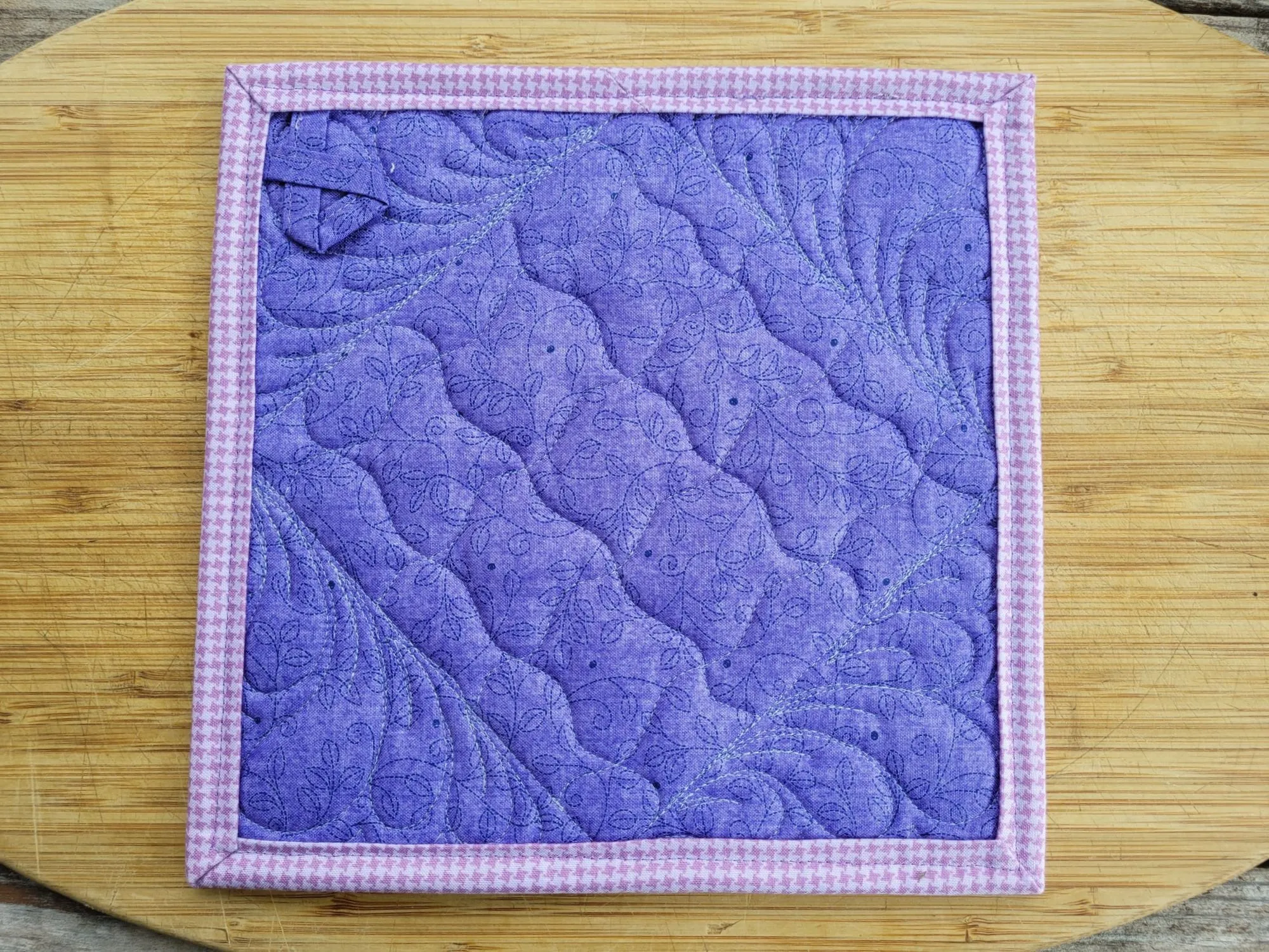 Purple Floral Quilted Hot Mat