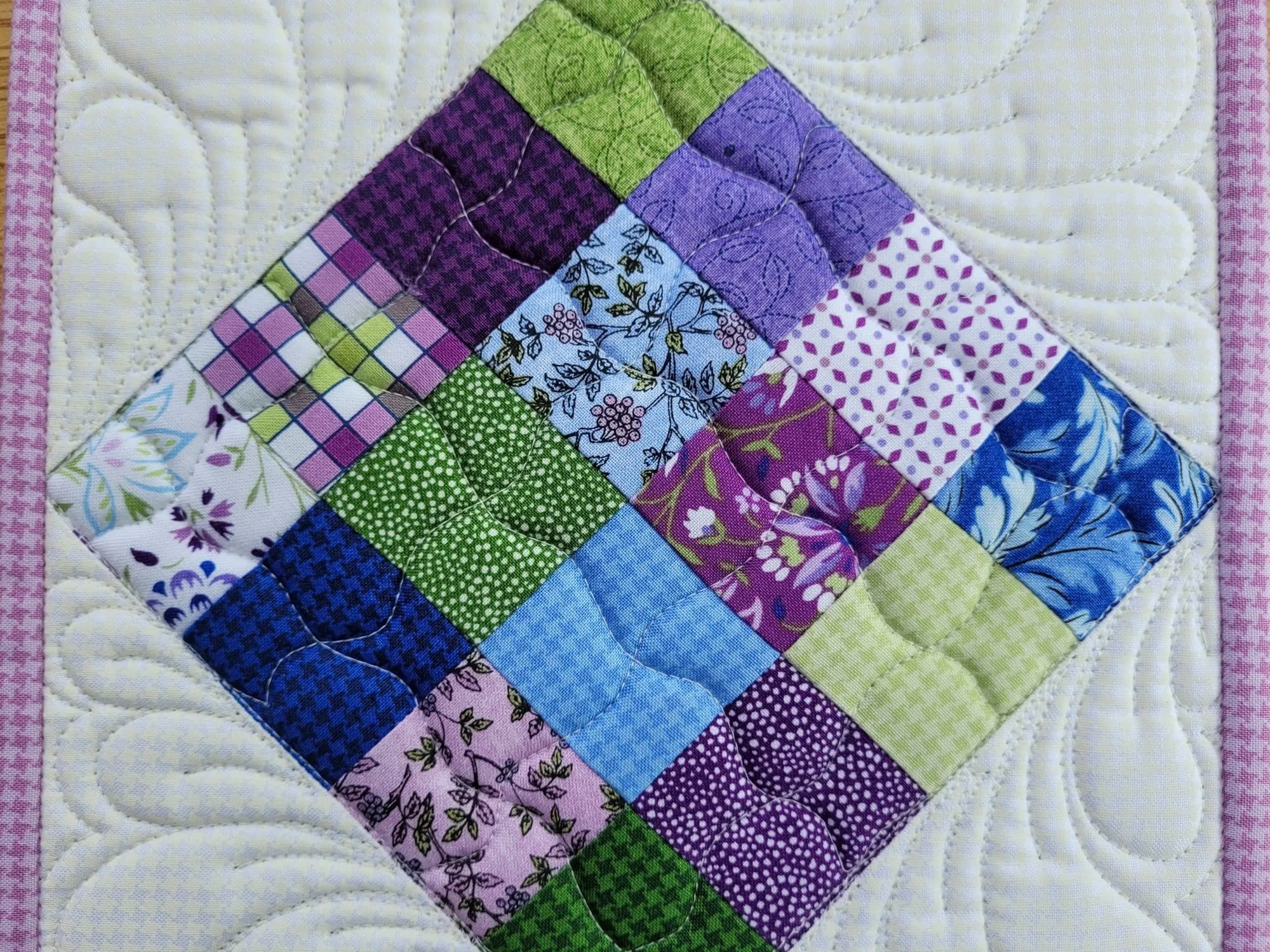 Purple Floral Quilted Hot Mat