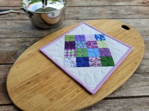 Purple Floral Quilted Hot Mat