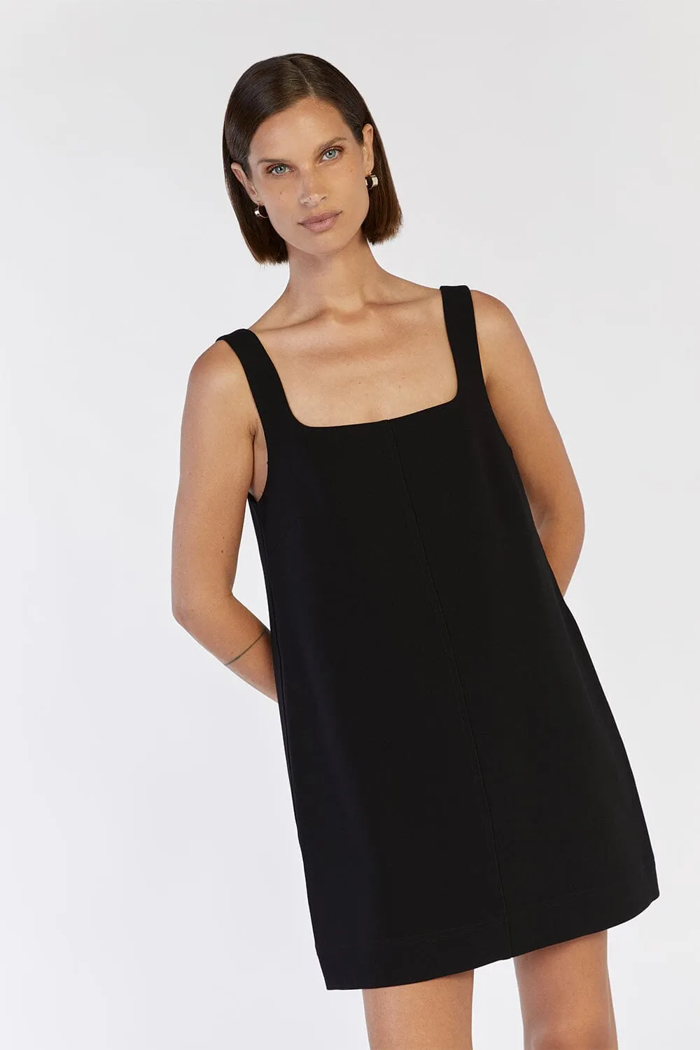 ROSA BLACK SHIFT MINI DRESS