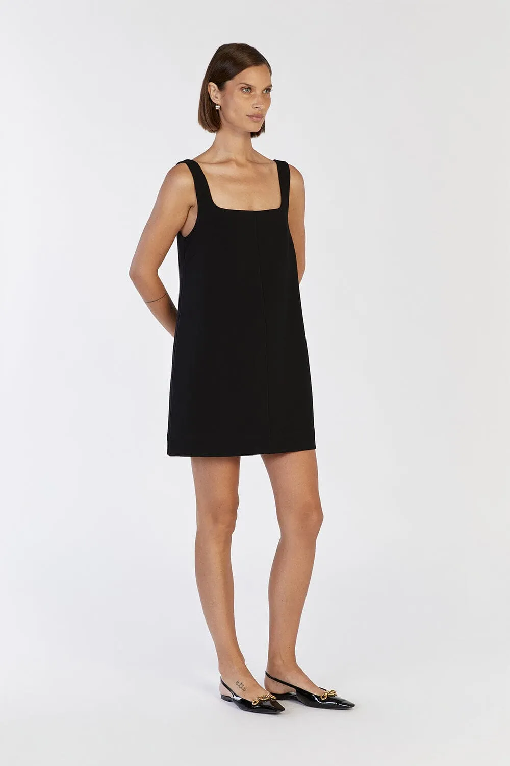 ROSA BLACK SHIFT MINI DRESS