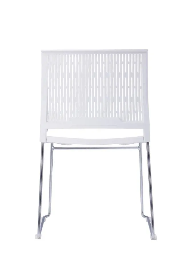 Stackable Conference Chair with PP Glass Fiber Back and Seat - Chrome Metal Legs