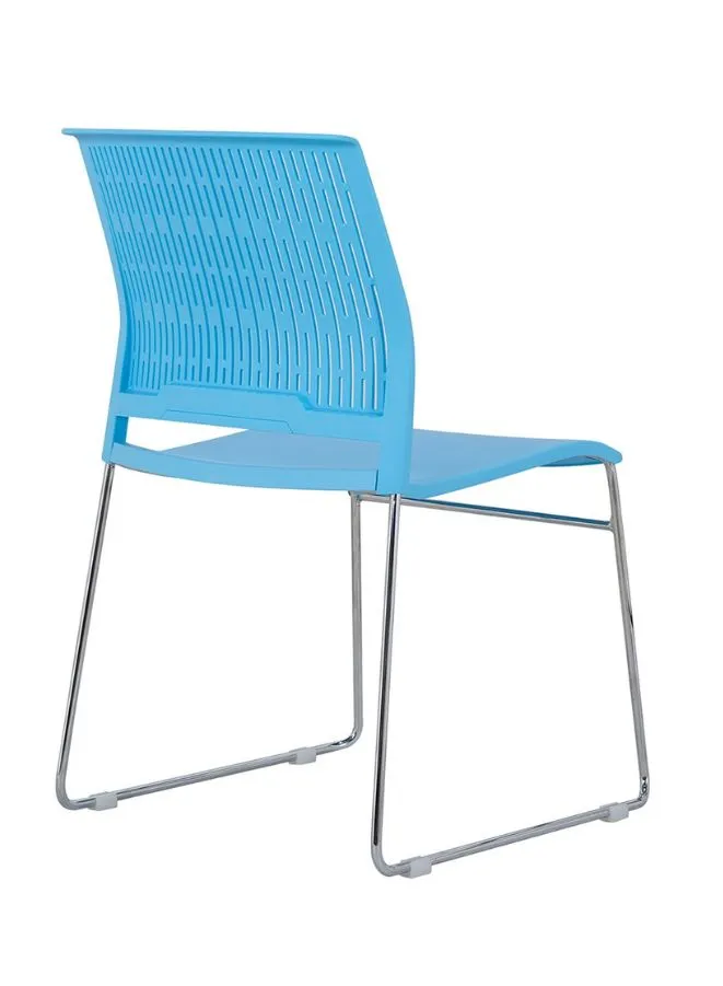 Stackable Conference Chair with PP Glass Fiber Back and Seat - Chrome Metal Legs