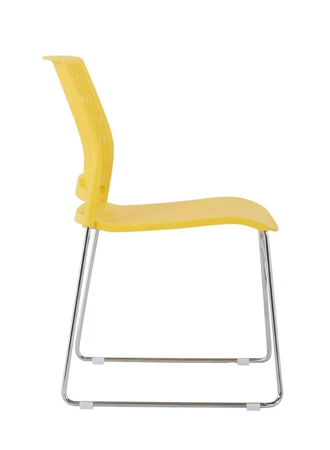 Stackable Conference Chair with PP Glass Fiber Back and Seat - Chrome Metal Legs