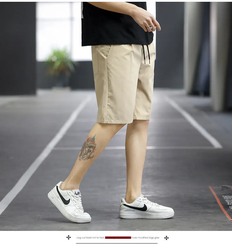 Summer Casual Shorts Men Trendy Hong Kong Mid-Length Beach Pants Young Cargo Shorts