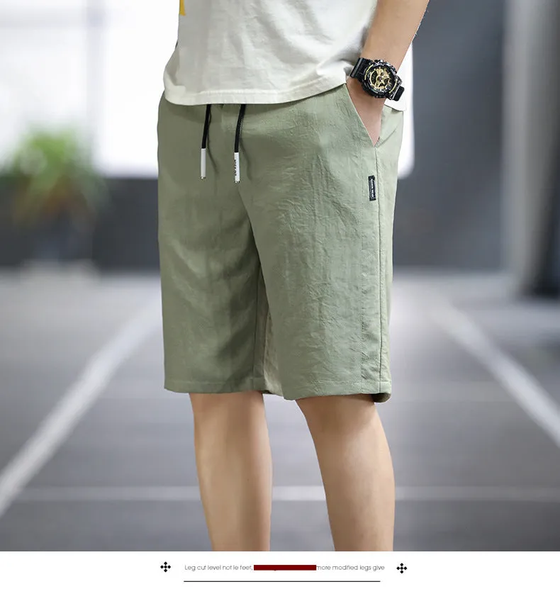 Summer Casual Shorts Men Trendy Hong Kong Mid-Length Beach Pants Young Cargo Shorts