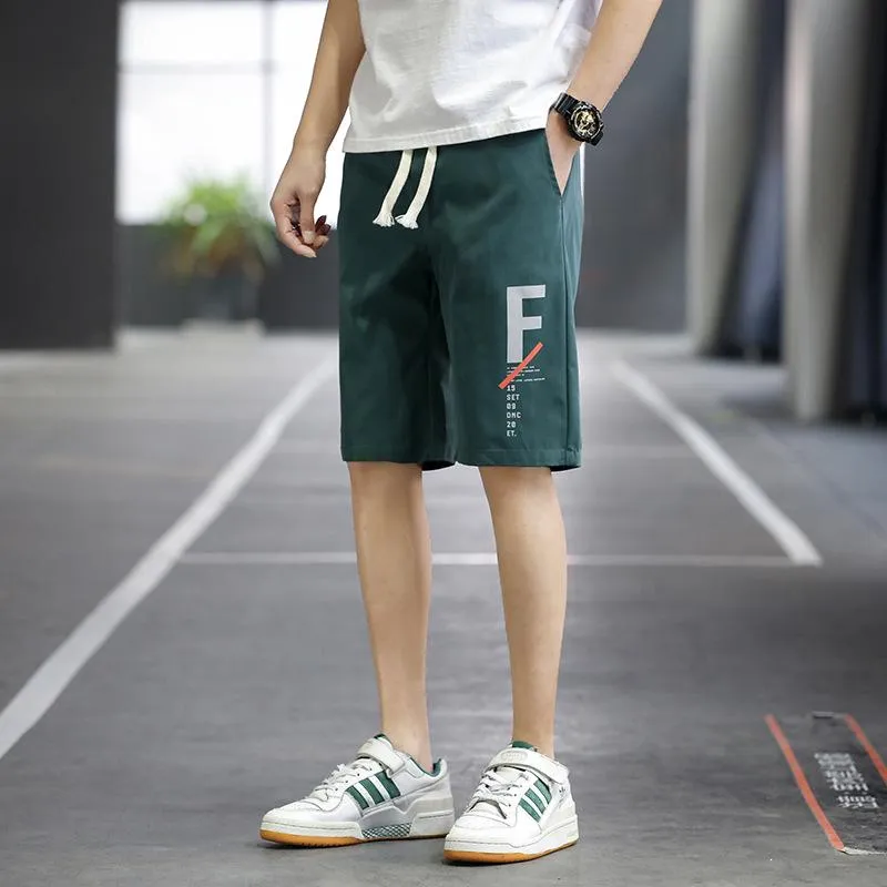 Summer Casual Shorts Men Trendy Hong Kong Mid-Length Beach Pants Young Cargo Shorts