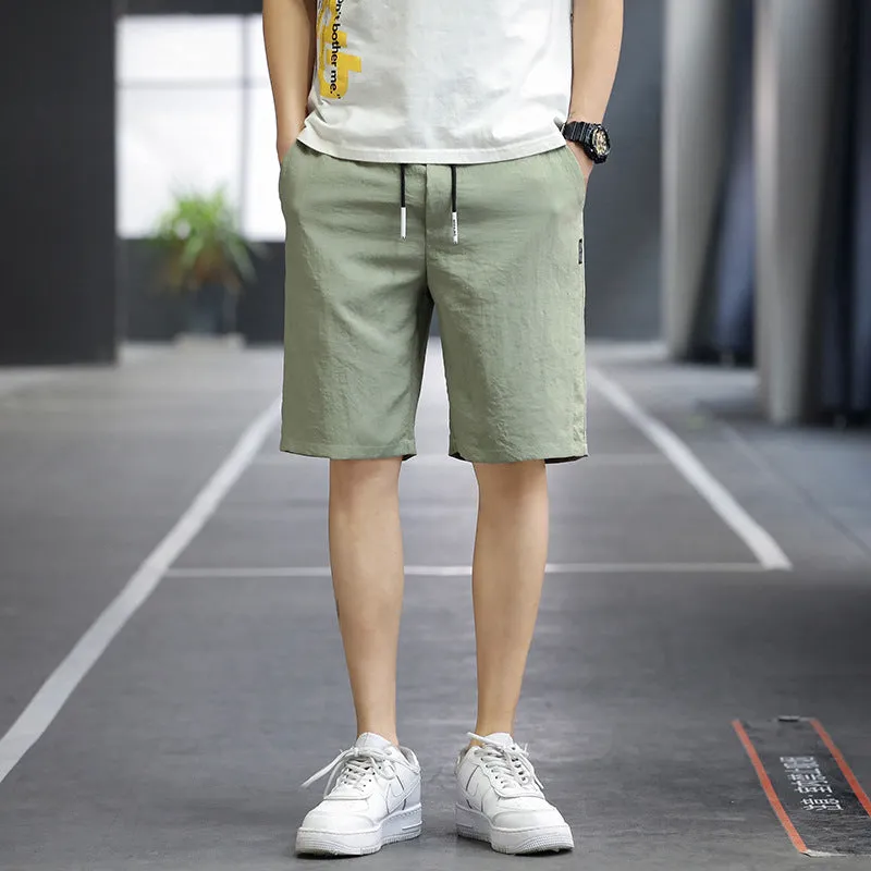 Summer Casual Shorts Men Trendy Hong Kong Mid-Length Beach Pants Young Cargo Shorts