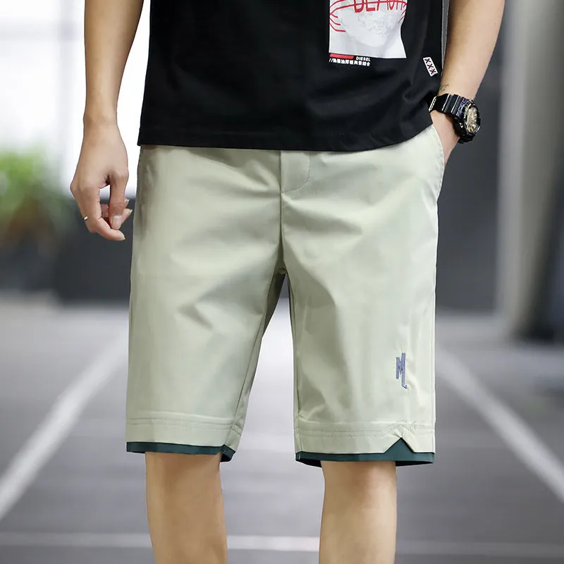 Summer Casual Shorts Men Trendy Hong Kong Mid-Length Beach Pants Young Cargo Shorts