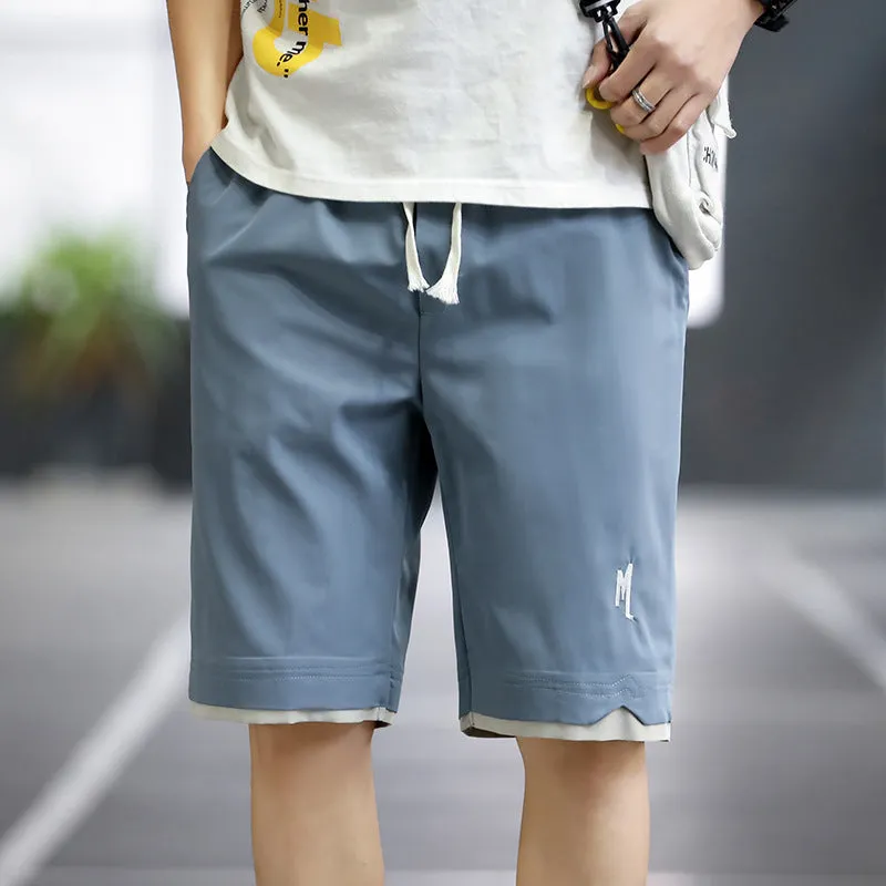 Summer Casual Shorts Men Trendy Hong Kong Mid-Length Beach Pants Young Cargo Shorts