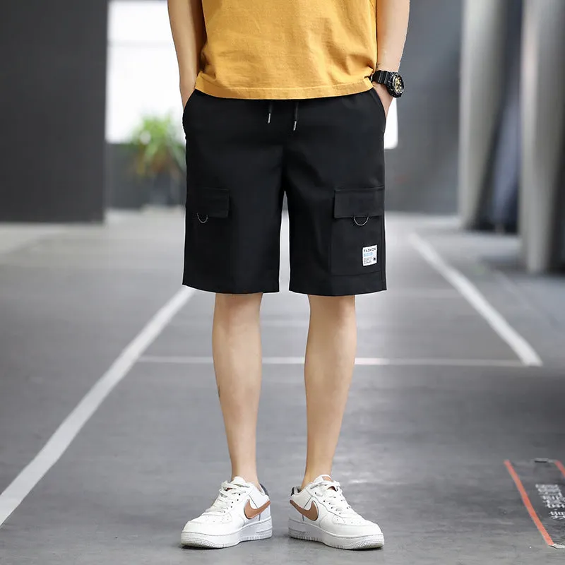 Summer Casual Shorts Men Trendy Hong Kong Mid-Length Beach Pants Young Cargo Shorts