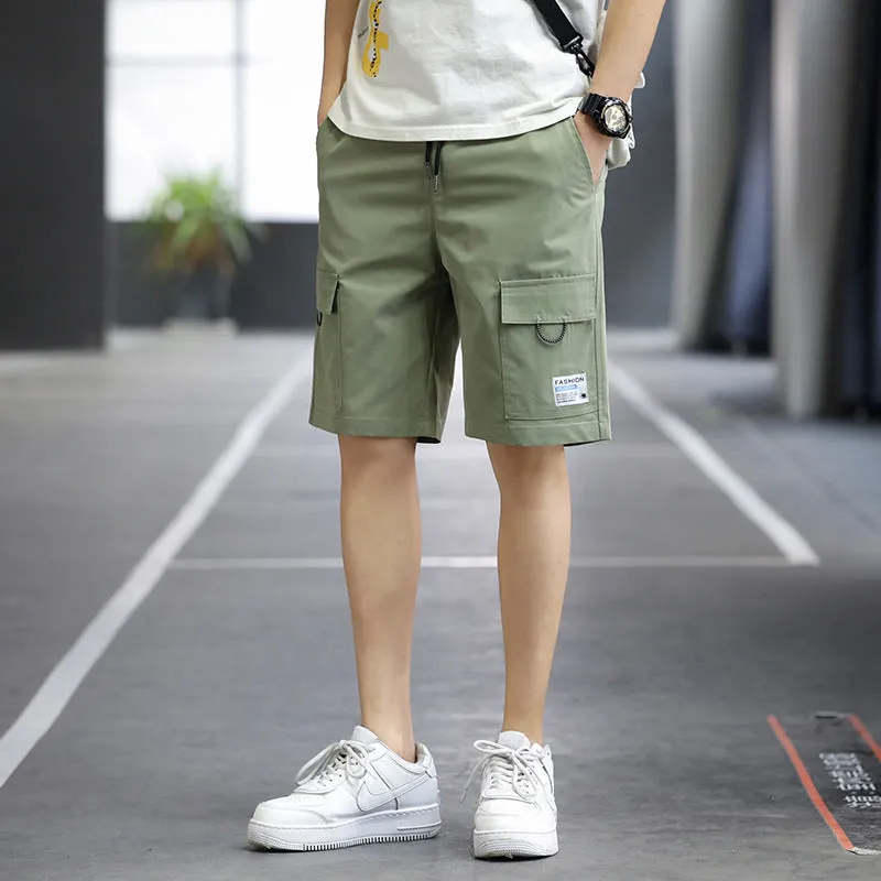 Summer Casual Shorts Men Trendy Hong Kong Mid-Length Beach Pants Young Cargo Shorts