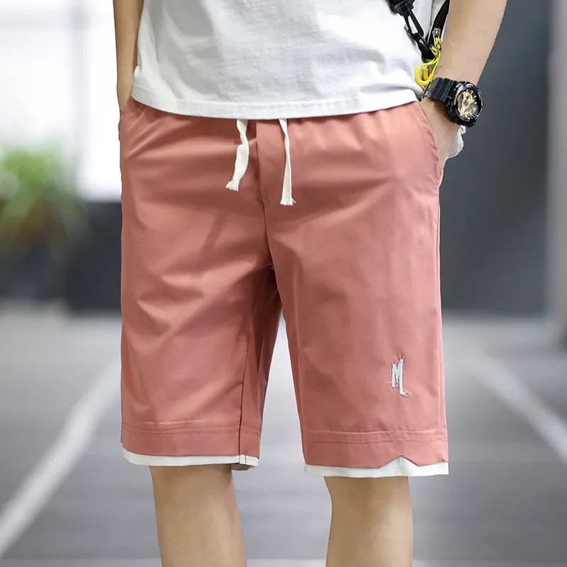 Summer Casual Shorts Men Trendy Hong Kong Mid-Length Beach Pants Young Cargo Shorts