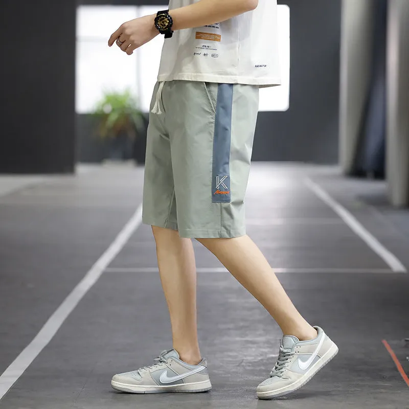 Summer Casual Shorts Men Trendy Hong Kong Mid-Length Beach Pants Young Cargo Shorts