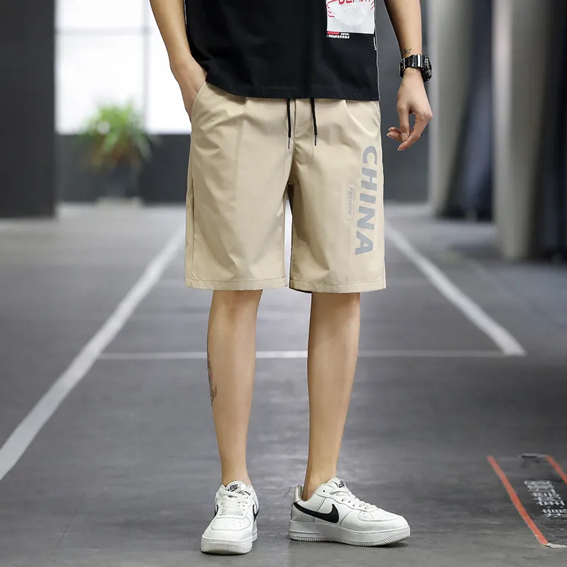 Summer Casual Shorts Men Trendy Hong Kong Mid-Length Beach Pants Young Cargo Shorts