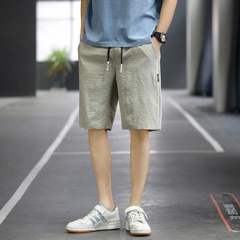 Summer Casual Shorts Men Trendy Hong Kong Mid-Length Beach Pants Young Cargo Shorts