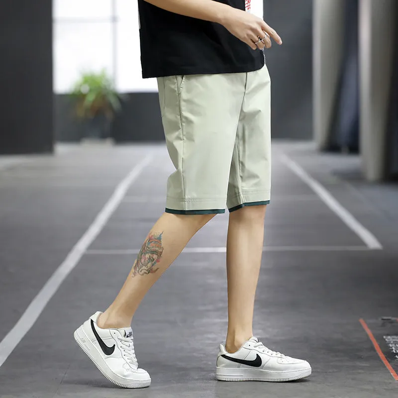 Summer Casual Shorts Men Trendy Hong Kong Mid-Length Beach Pants Young Cargo Shorts