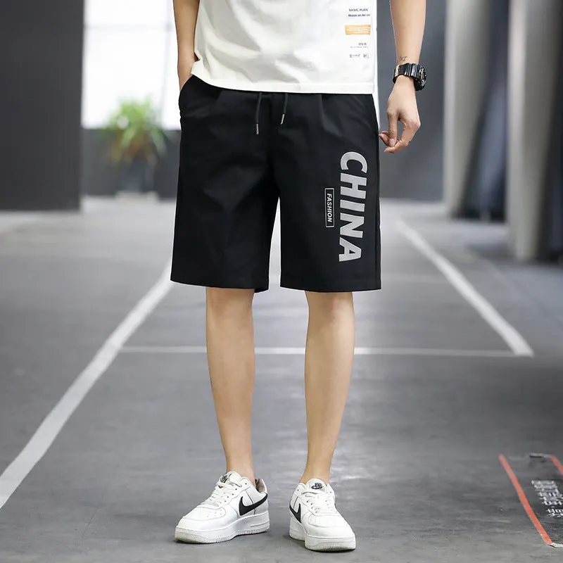 Summer Casual Shorts Men Trendy Hong Kong Mid-Length Beach Pants Young Cargo Shorts