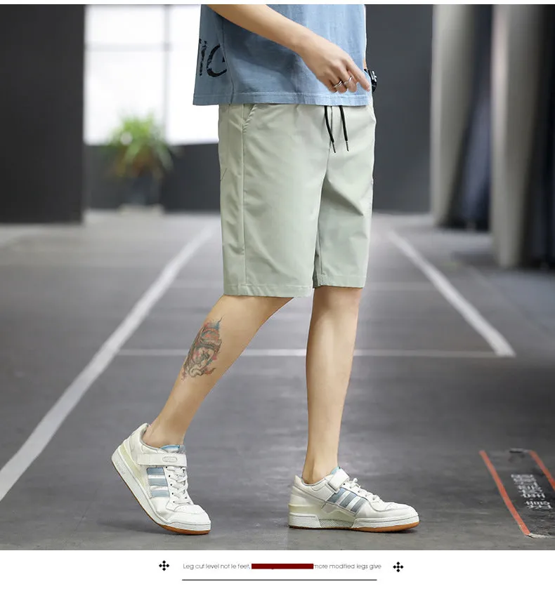 Summer Casual Shorts Men Trendy Hong Kong Mid-Length Beach Pants Young Cargo Shorts