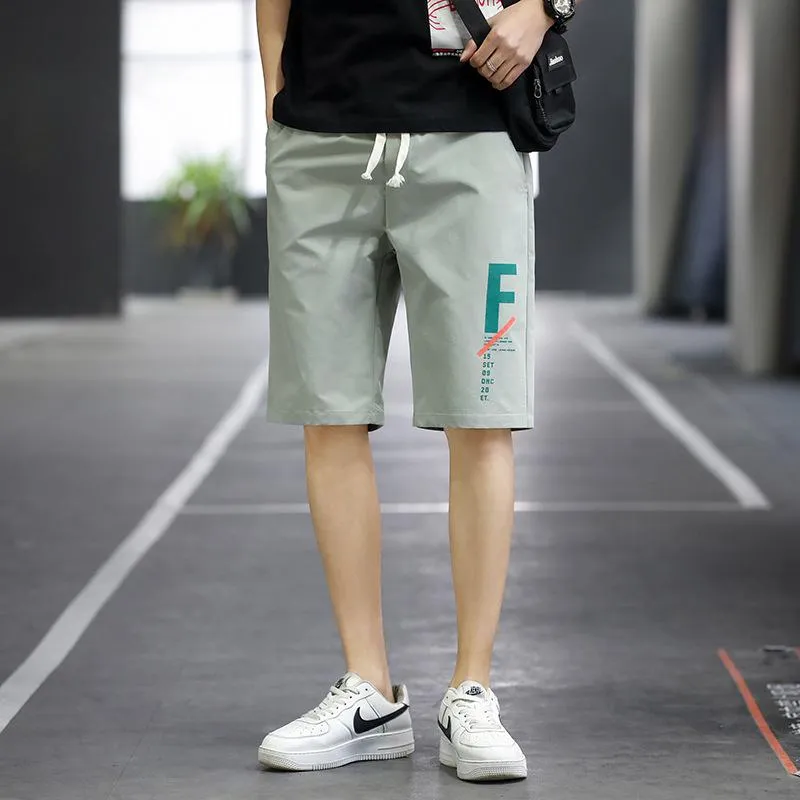 Summer Casual Shorts Men Trendy Hong Kong Mid-Length Beach Pants Young Cargo Shorts