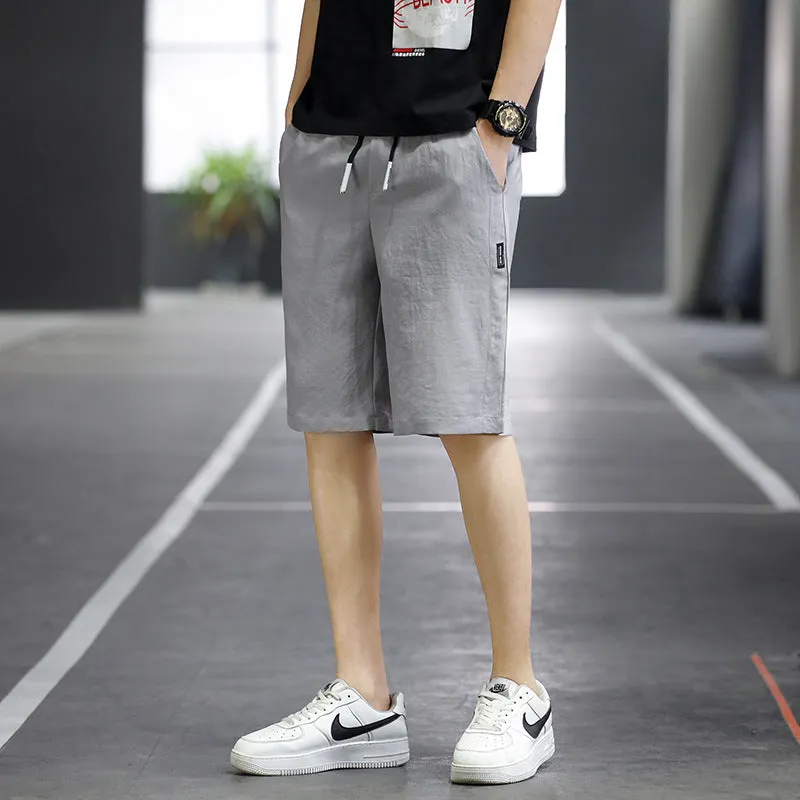 Summer Casual Shorts Men Trendy Hong Kong Mid-Length Beach Pants Young Cargo Shorts